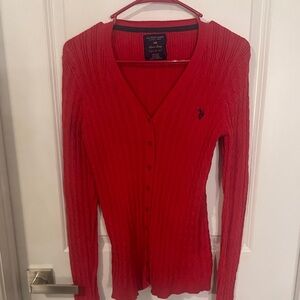 US Polo Assoc. Bright Red Women's Cardigan